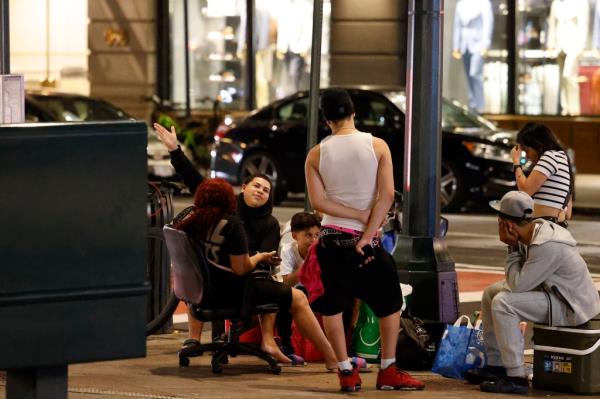 Migrants in Manhattan.