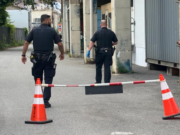 Police at the scene.