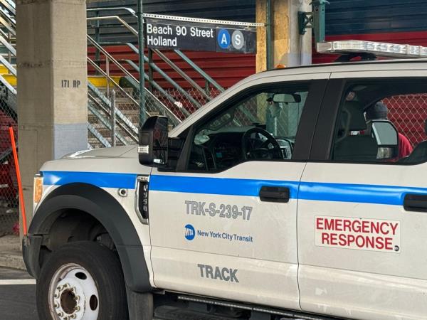 An emergency car at the scene.