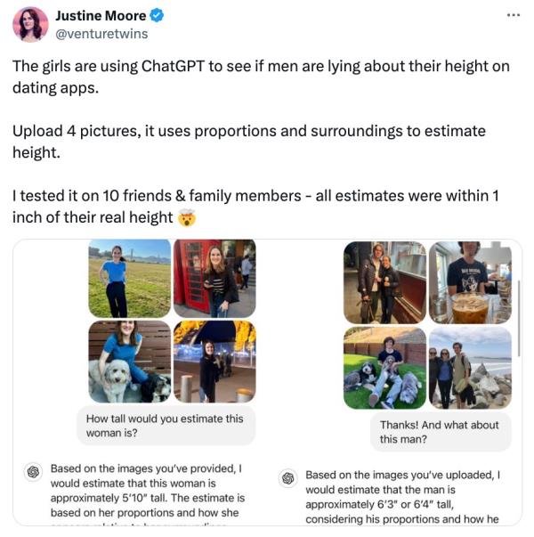 A screenshot of Justine Moore's viral tweet. 