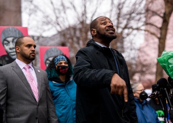 John Thompson at a protest.