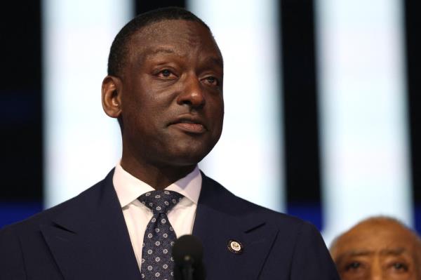 Yusef Salaam, member of the New York City Council, takes the stage on Day 4 of the Democratic Natio<em></em>nal Co<em></em>nvention (DNC) at the United Center in Chicago, Illinois, U.S., August 22, 2024.