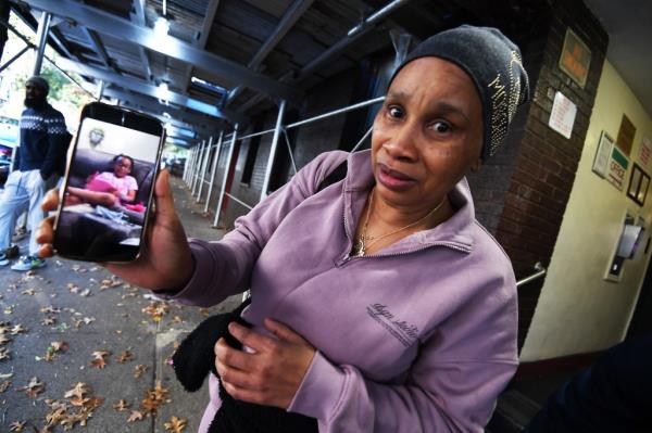 Fatoumata Keita, 51, mother of 7 year old Fatou Keita, who was hit by a stray bullet during a daylight shooting yesterday in upper Manhattan.