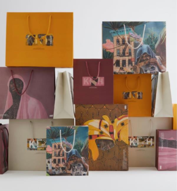 A selection of Kith shopping bags