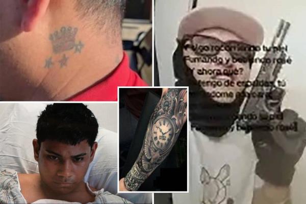 A tattoo of a crown l<em></em>inked to Tren de Aragua appears on an intelligence bulletin.