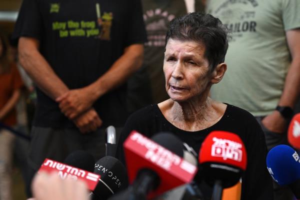 Yocheved Lifshitz spoke to the press Tuesday.
