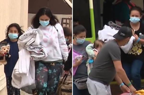 The migrants went into a church, according to Fox 11.