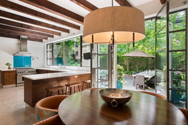 The kitchen has room for eat-in space.
