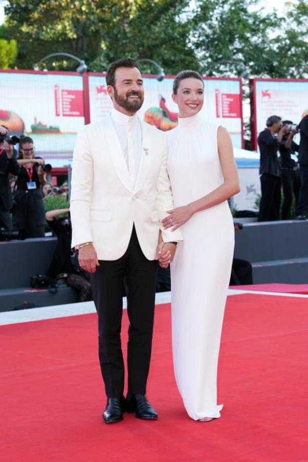 Justin Theroux and Nicole Brydon Bloom at the 81st Venice Film Festival.
