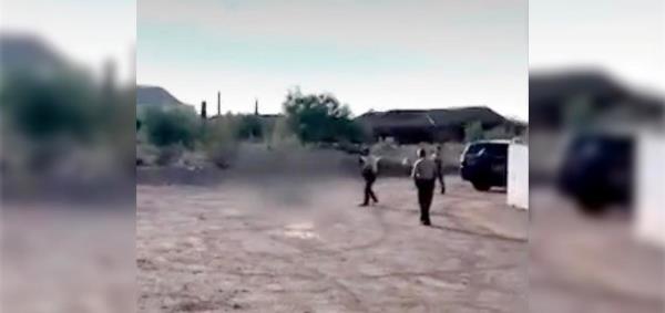 A screengrab of the cellphone footage of the incident.