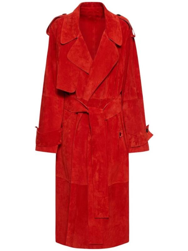 Ferragamo LVR Exclusive Suede Trench  Coat