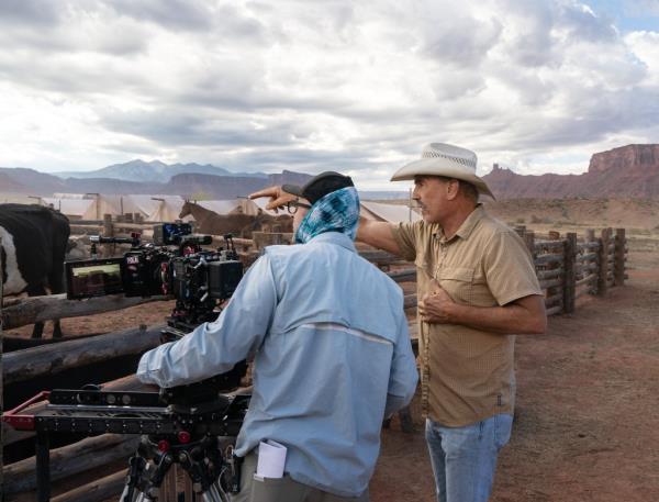 Kevin Costner on the set of 