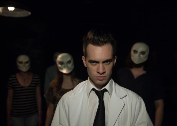 Brendon Urie stairs straight ahead in 