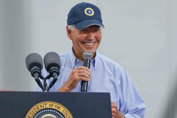 President Joe Biden makes remarks at the Sheet me<em></em>tal Workers Local 19 on Labor Day in Philadelphia, Pennsylvania 