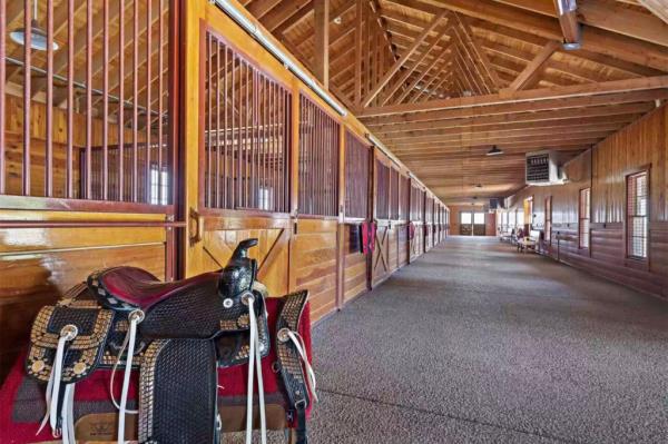The horse stable.