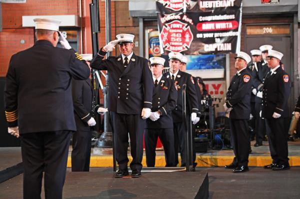Firefighters during the promotion ceremony