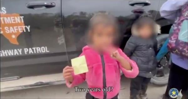 The child from El Salvador was among a group of more than 200 illegal migrants -- including 60 unaccompanied minors -- detained after crossing the border into Maverick County, Texas, on Sunday.