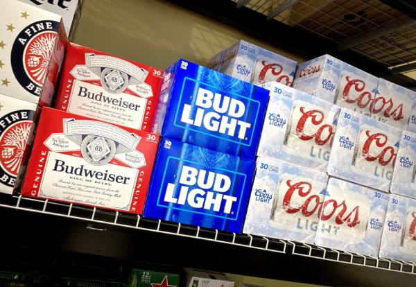 Bud light on shelf