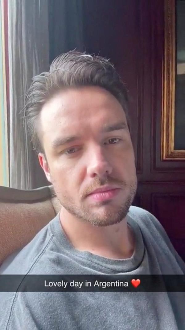Former One Direction singer Liam Payne in his hotel in Buenos Aires, Argentina in what is presumed to be the last video he posted on his Snapchat before he died.