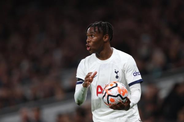 Destiny Udogie of Tottenham Hotspur during the Premier League match between Tottenham Hotspur and Fulham