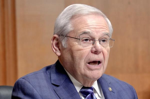 Sen. Bob Menendez, D-N.J., asks a question during a Senate Finance Committee hearing on Capitol Hill, Thursday, March 14, 2024, in Washington.