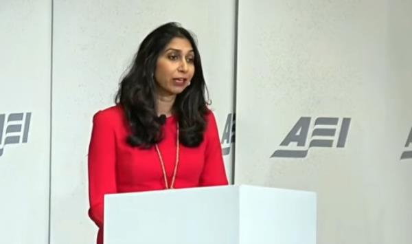 suella braverman speak in the US Picture: Sky News