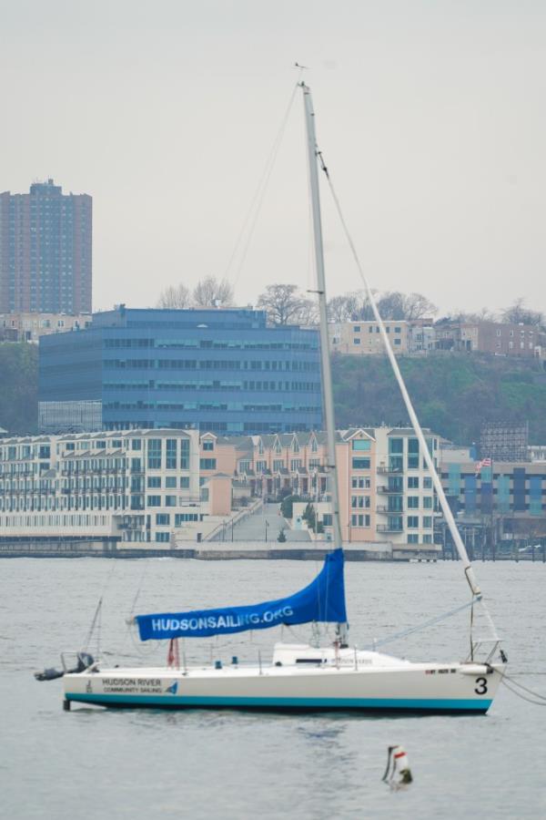 Hernandez jumped o<em></em>nto a sailboat owned by Hudson River Community Sailing School after getting stuck.
