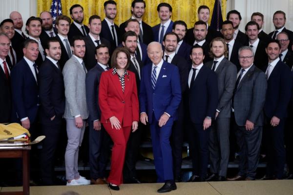 President Biden mistakingly called Vice President Kamala Harris the president at an event ho<em></em>noring the Las Vegas Golden Knights in the White House on November 13, 2023.