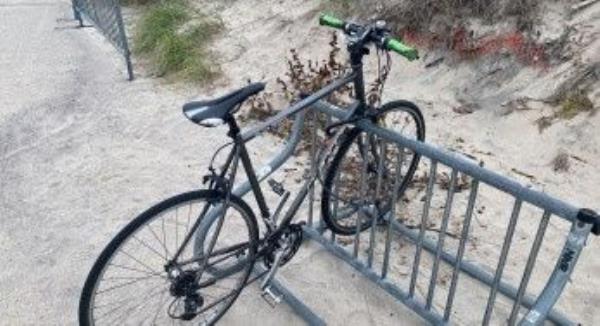 Mr McDonnell's bike, pictured at Fort Tilden Beach after he was reported missing