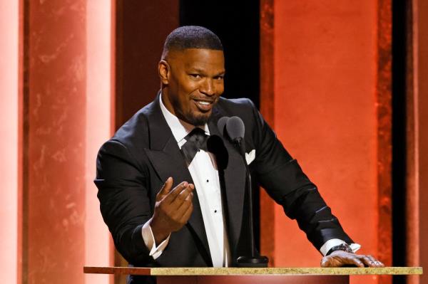 Jamie Foxx speaks during the Academy of Motion Picture Arts and Sciences' 15th Annual Governors Awards at the Ray Dolby Ballroom in Los Angeles on November 17, 2024. 