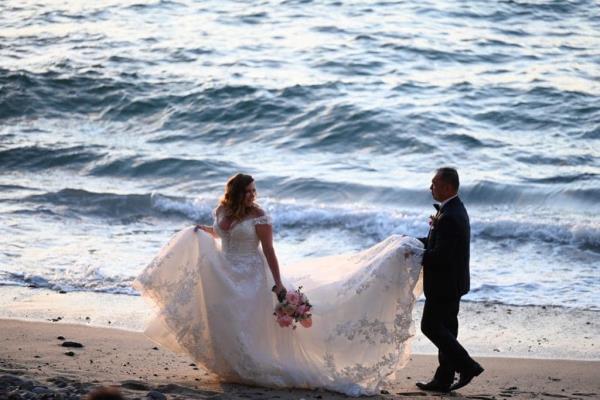Brittany Myers Phan and Steven Phan are pictured on their wedding day in Mexico on March 20. 