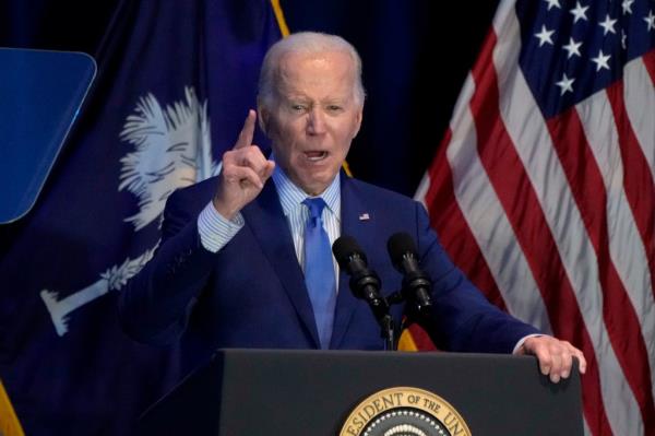 President Joe Biden speaks at South Carolina's First in the Nation dinner at the South Carolina State Fairgrounds in Columbia, S.C., Jan. 27, 2024.