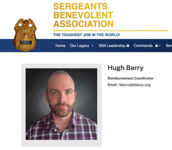 A screenshot of Hugh Barry's employee page.