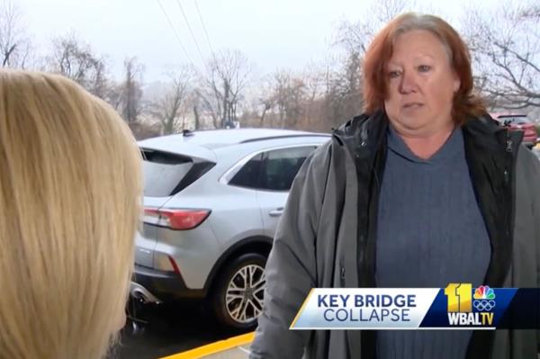 Gayle Fairman is pictured speaking with WBAL.
