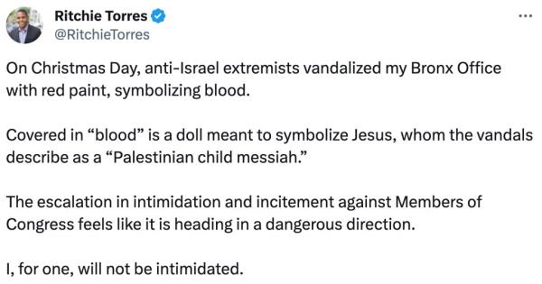 Ritchie Torres tweet a<em></em>bout the incident</p>

<p>　　