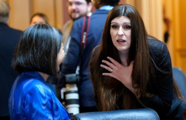 State Sen. Danica Roem stormed out of the Virginia Senate chamber on Feb. 26, 2024. 