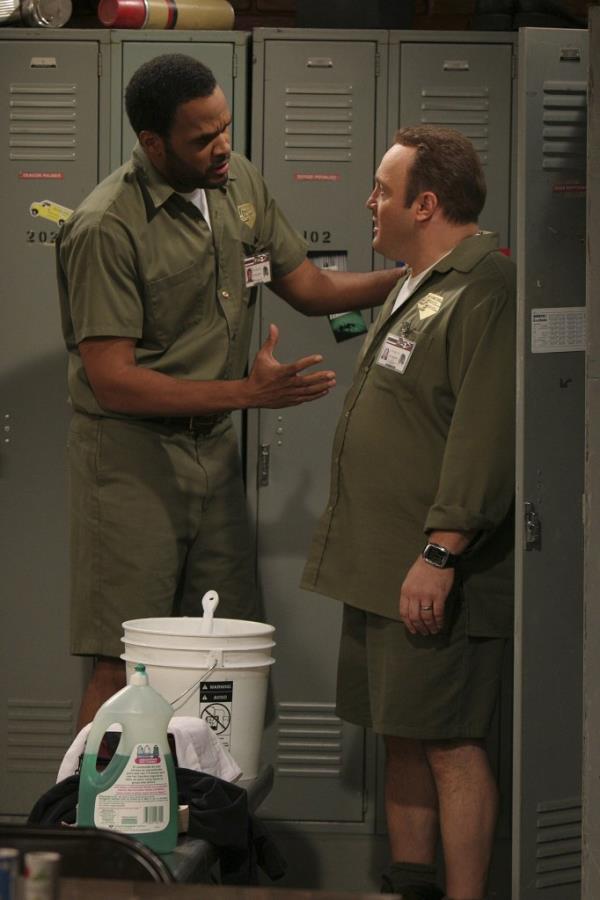 Victor Williams appearing in a scene with James.