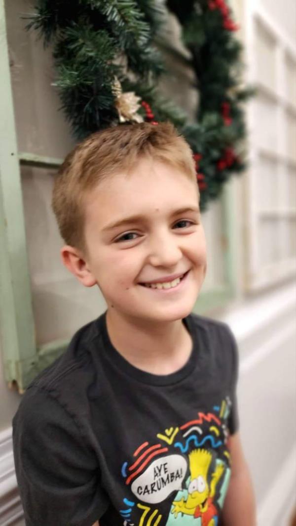 Arlan Burnham, 10, is pictured.