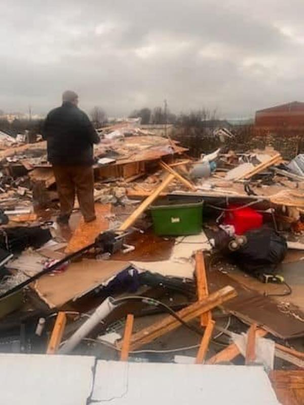 A picture of the wreckage from the storm.