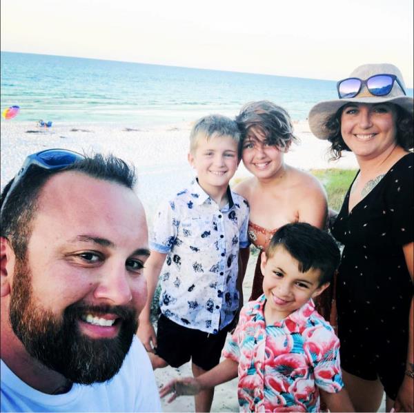 The Burnham family is pictured, with Arlan center.
