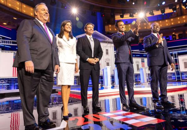 Chris Christie, Nikki Haley, Gov. Ron DeSantis, Vivek Ramaswamy, Sen. Tim Scott