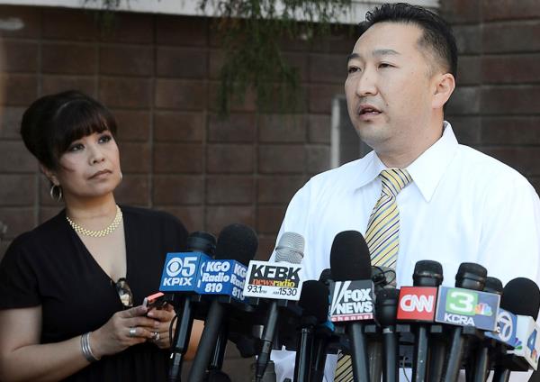 Vallejo Police Lt. Kenny Park speaking to the media a<em></em>bout the abduction on March 25, 2015.