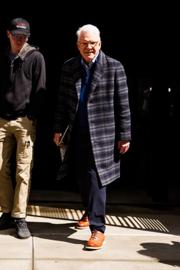 Steve Martin is seen filming 