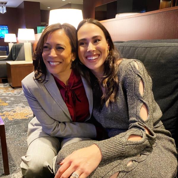 Meena Harris is pictured with her aunt Kamala Harris.