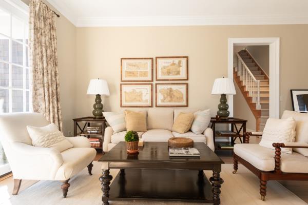 A sitting area inside the $11M Hamptons home