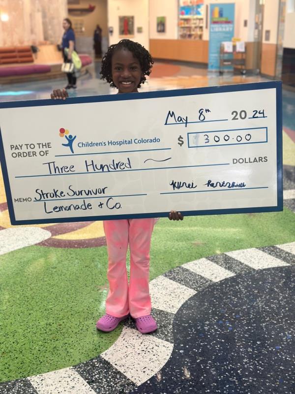 Hartsfield gives back to the hospital she was treated at with some of her profits from lemo<em></em>nade making.