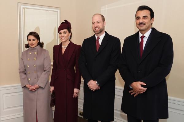 Kate Middleton and Prince William with the Emir of Qatar and his wife