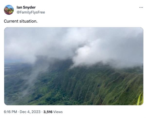 One of the photos Snyder posted to social media before his fall. 