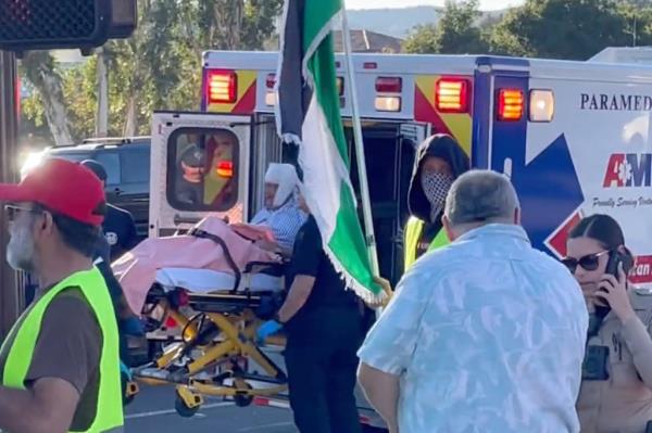 Kessler being put in an ambulance.