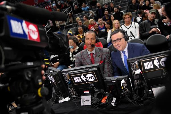 TNT networks analyst Reggie Miller and play-by-play announcer Ian Eagle
